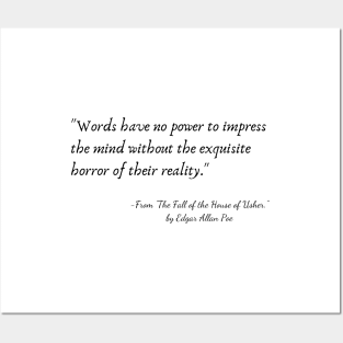 A Quote from "The Fall of the House of Usher." by Edgar Allan Poe Posters and Art